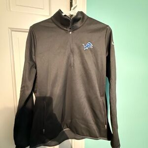 Nike Gray Quarter-Zip Pullover with Lions Logo